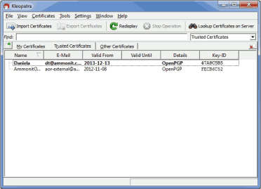 Trusted certificates