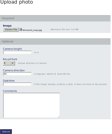 Uploading photos to project