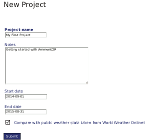 Creating a new project