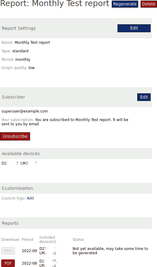 Downloading a report