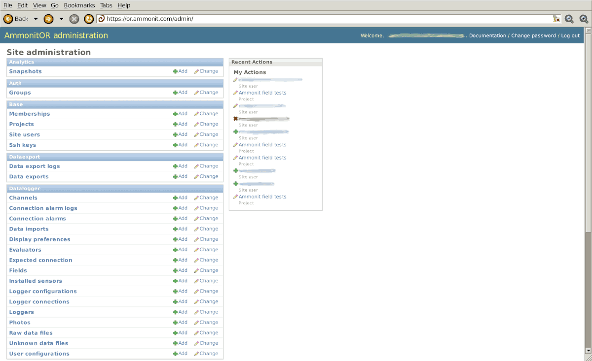 Administration home view