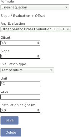 Screenshot of the Evaluation Configuration for Differential Temperature
