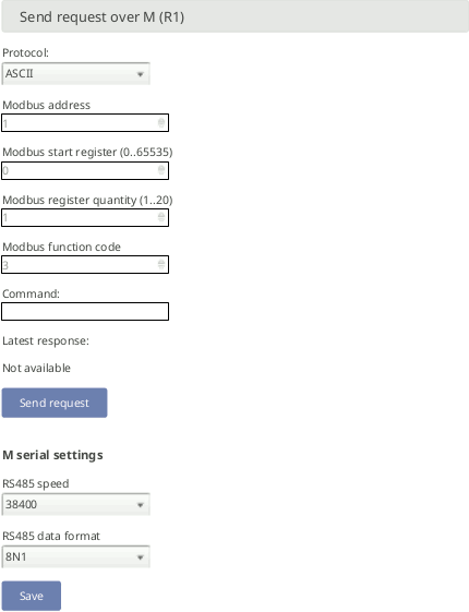 Screenshot of the RS-485 Serial Interface