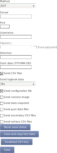 Screenshot of the Configuration of SCP/FTP/SFTP File Upload