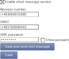 Settings for Short Message Service