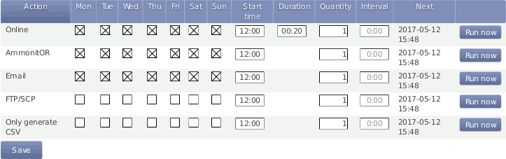 Screenshot of the Configuration