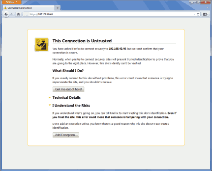 Screenshot of Mozilla Firefox Untrusted Alert Page