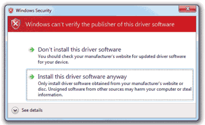 Screenshot of Windows Security Advisory
