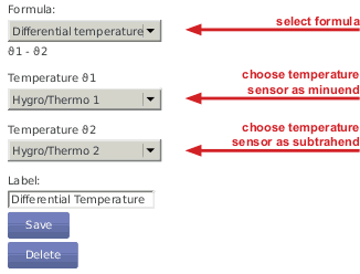 Screenshot of the Evaluation Configuration for Differential Temperature