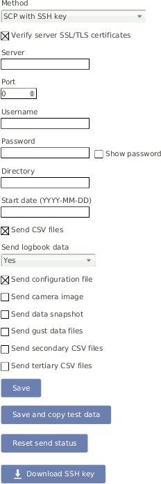 Screenshot of the Configuration of Remote Copy File Upload