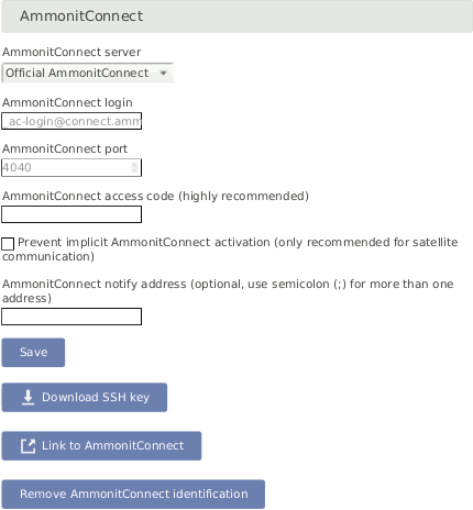 Screenshot of the Configuration of the Online Access