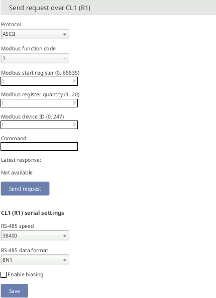Screenshot of the RS-485 Serial Interface
