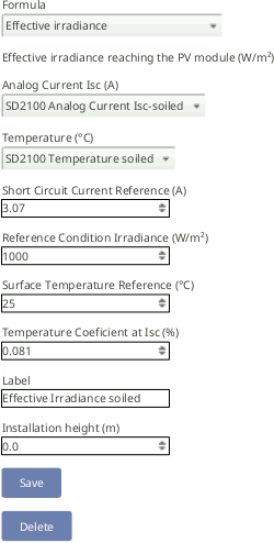 Effective Irradiance soiled PV