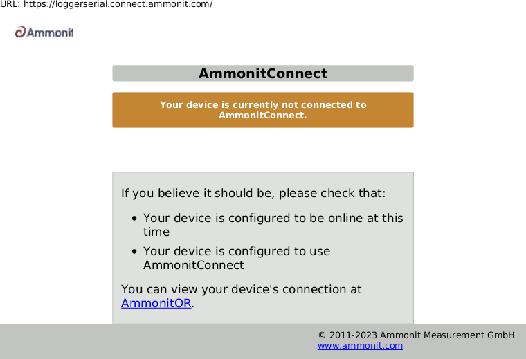 Screenshot of Communication via AmmonitConnect (closed tunnel)