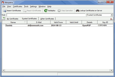 Screenshot of the private key generation