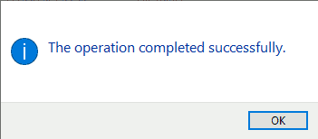Confirm Operation Successful